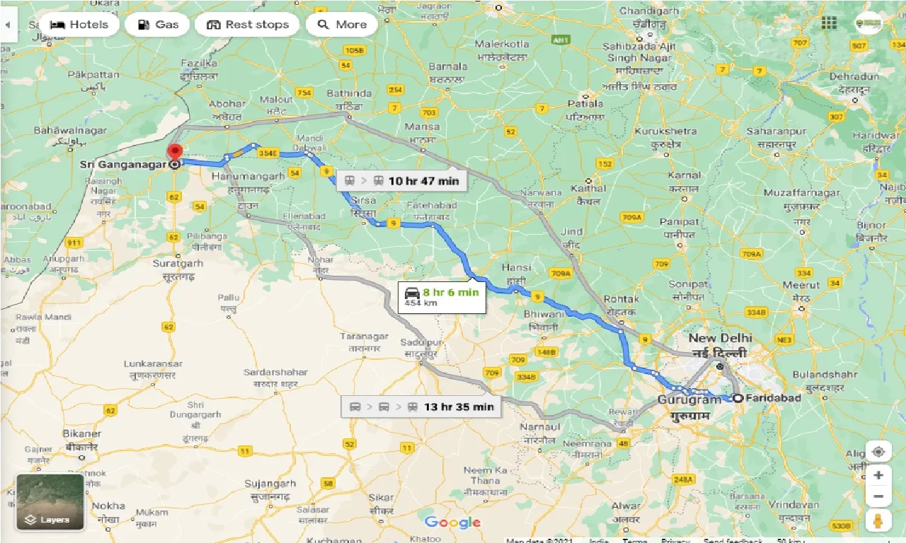 faridabad-to-sri-ganganagar-one-way