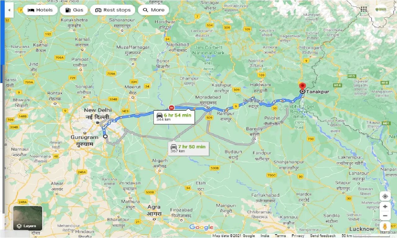 faridabad-to-tanakpur-one-way