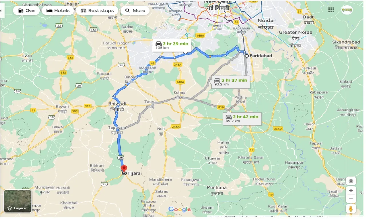 faridabad-to-tijara-one-way