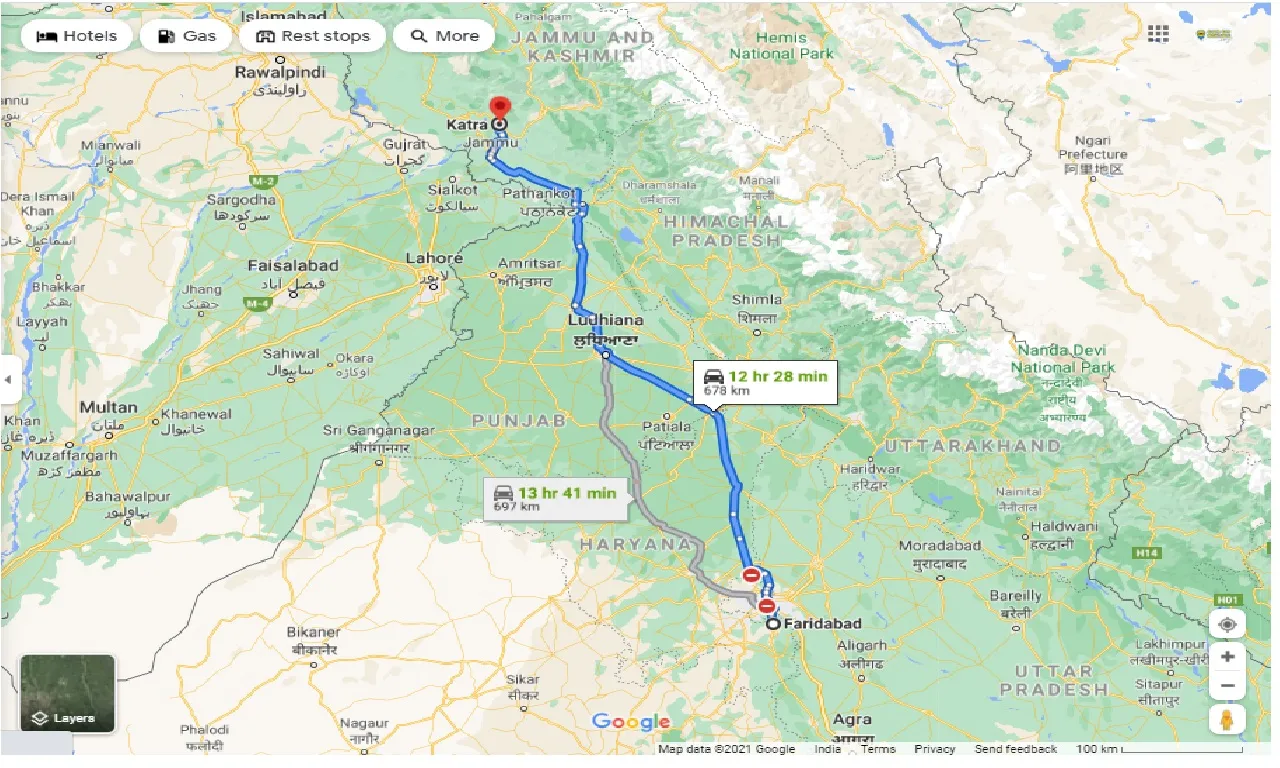faridabad-to-vaishno-devi-temple-one-way