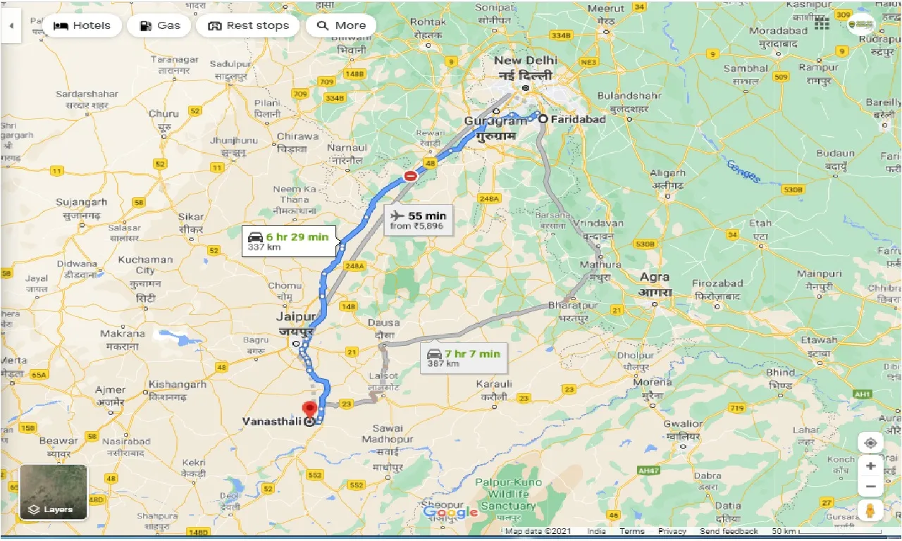faridabad-to-vanasthali-round-trip