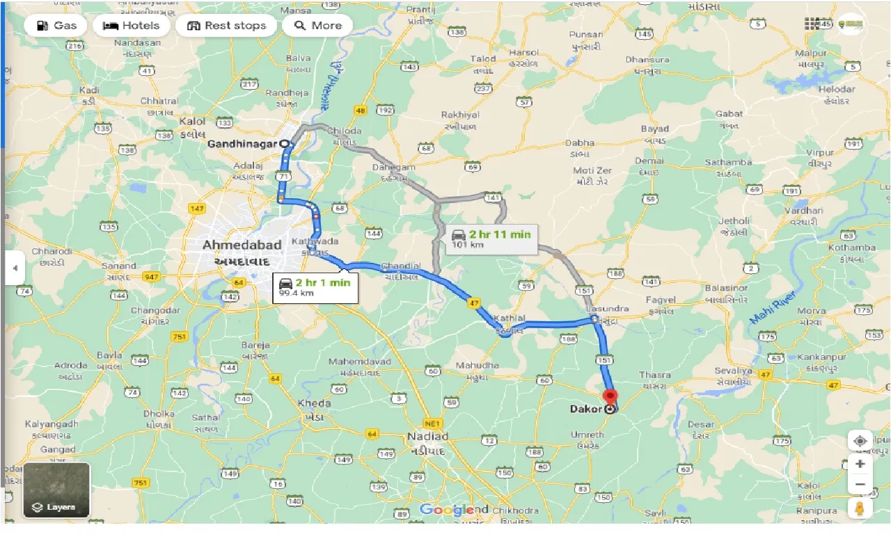 gandhinagar-to-dakor-one-way