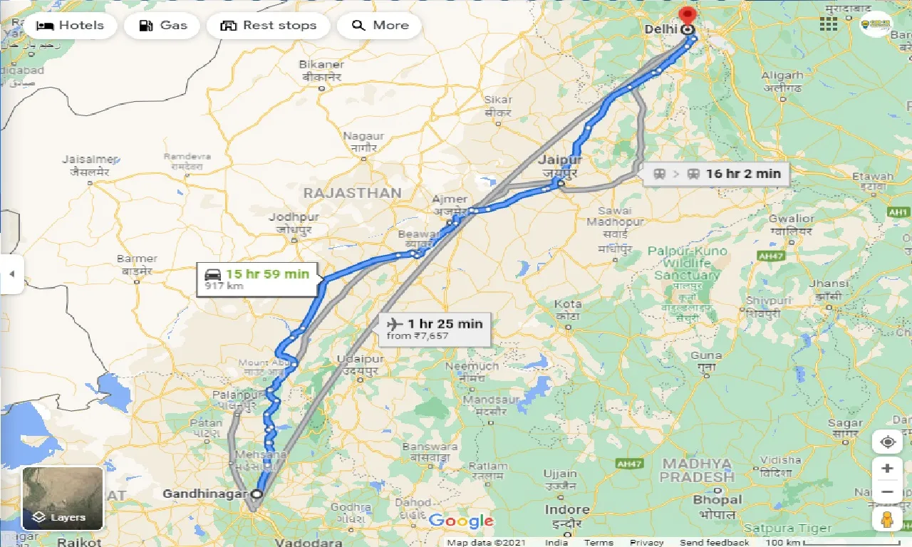 gandhinagar-to-delhi-round-trip
