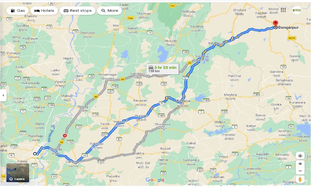 gandhinagar-to-dungarpur-round-trip