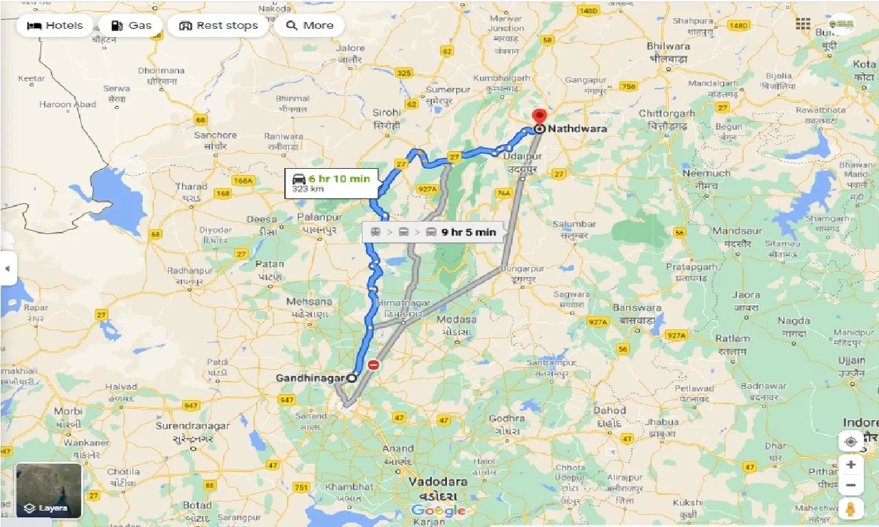 gandhinagar-to-nathdwara-one-way