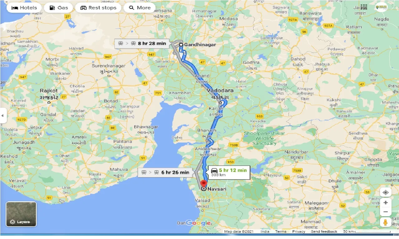 gandhinagar-to-navsari-one-way