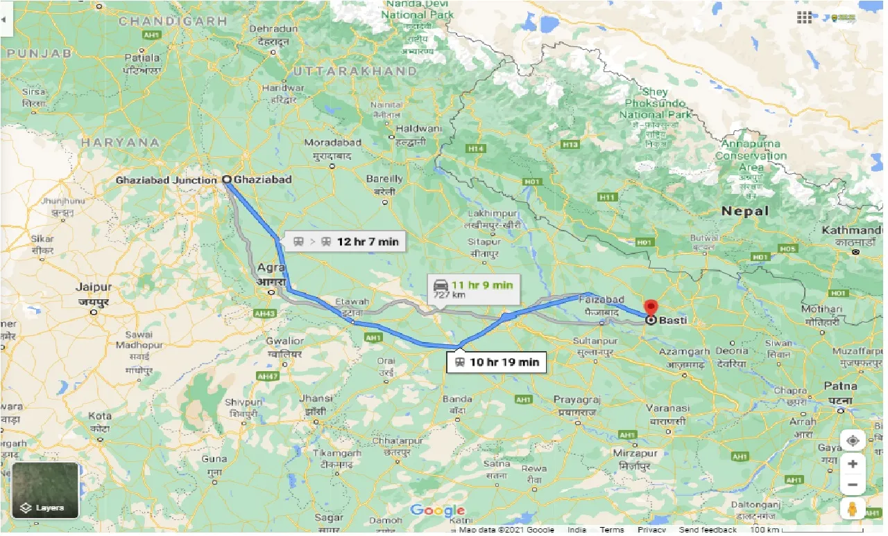 ghaziabad-to-basti-one-way