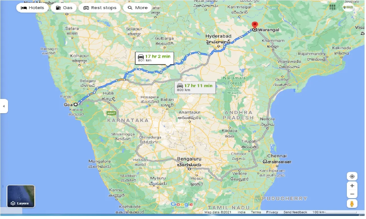 goa-to-warangal-round-trip