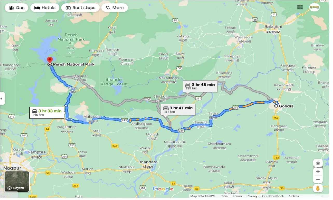gondia-to-pench-national-park-one-way
