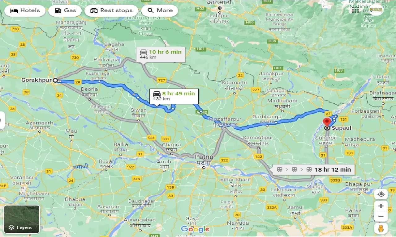 gorakhpur-to-supaul-taxi