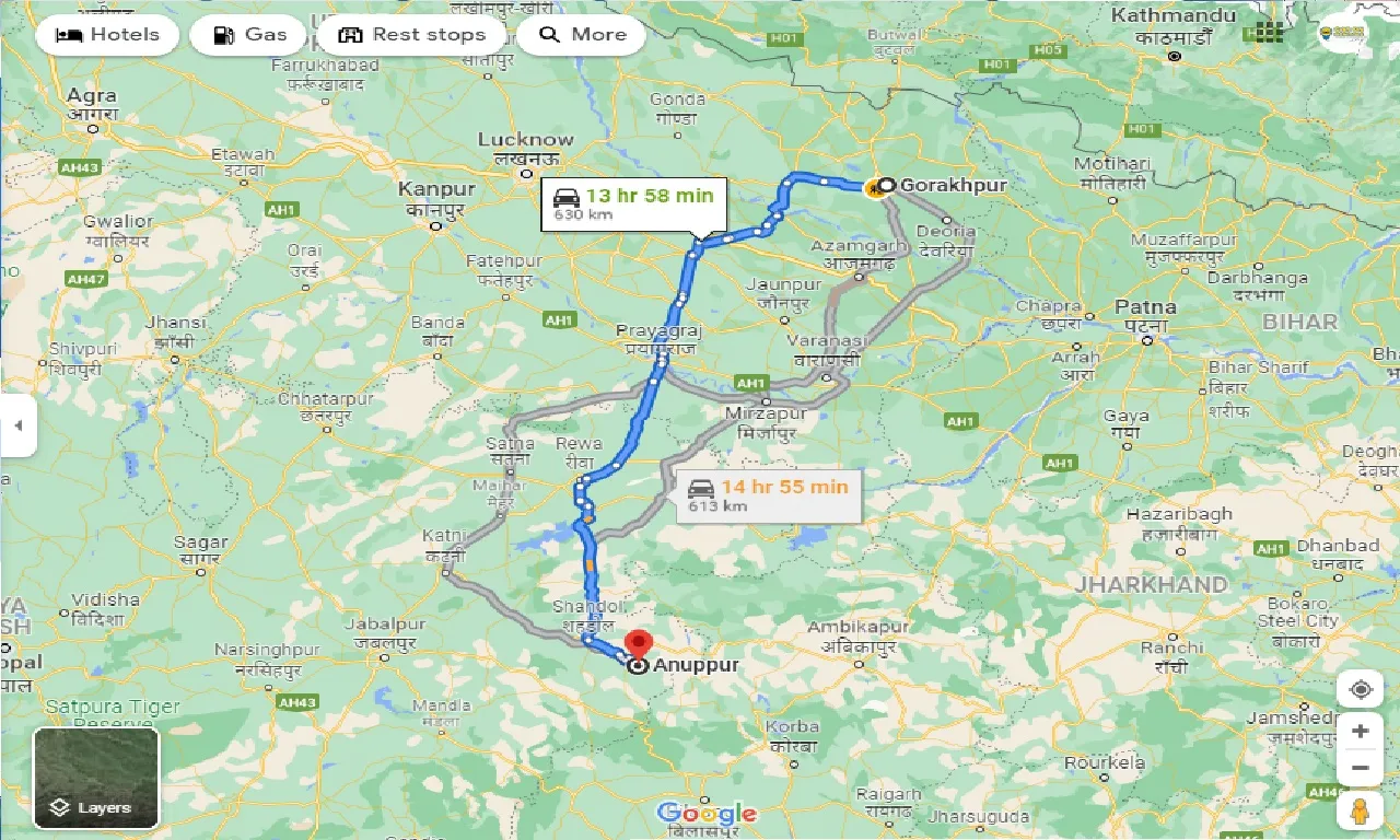 gorakhpur-to-anuppur-taxi