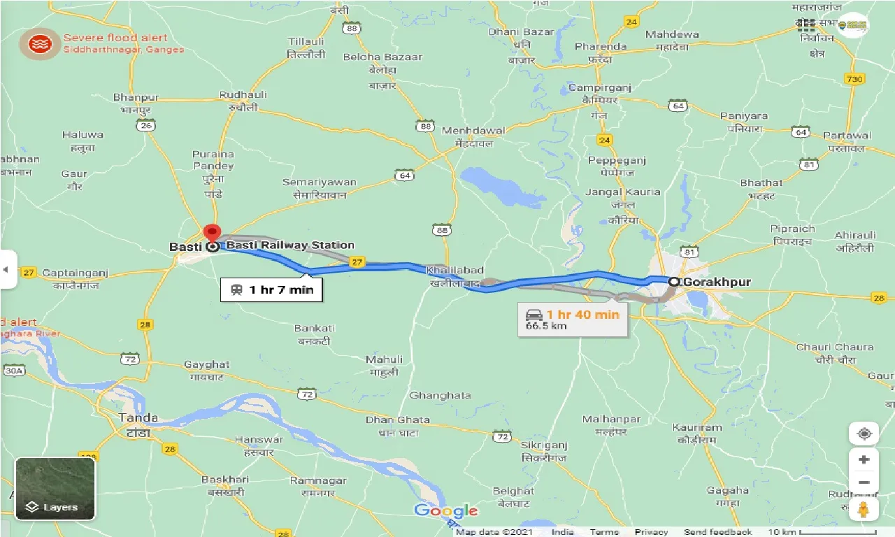 gorakhpur-to-basti-one-way