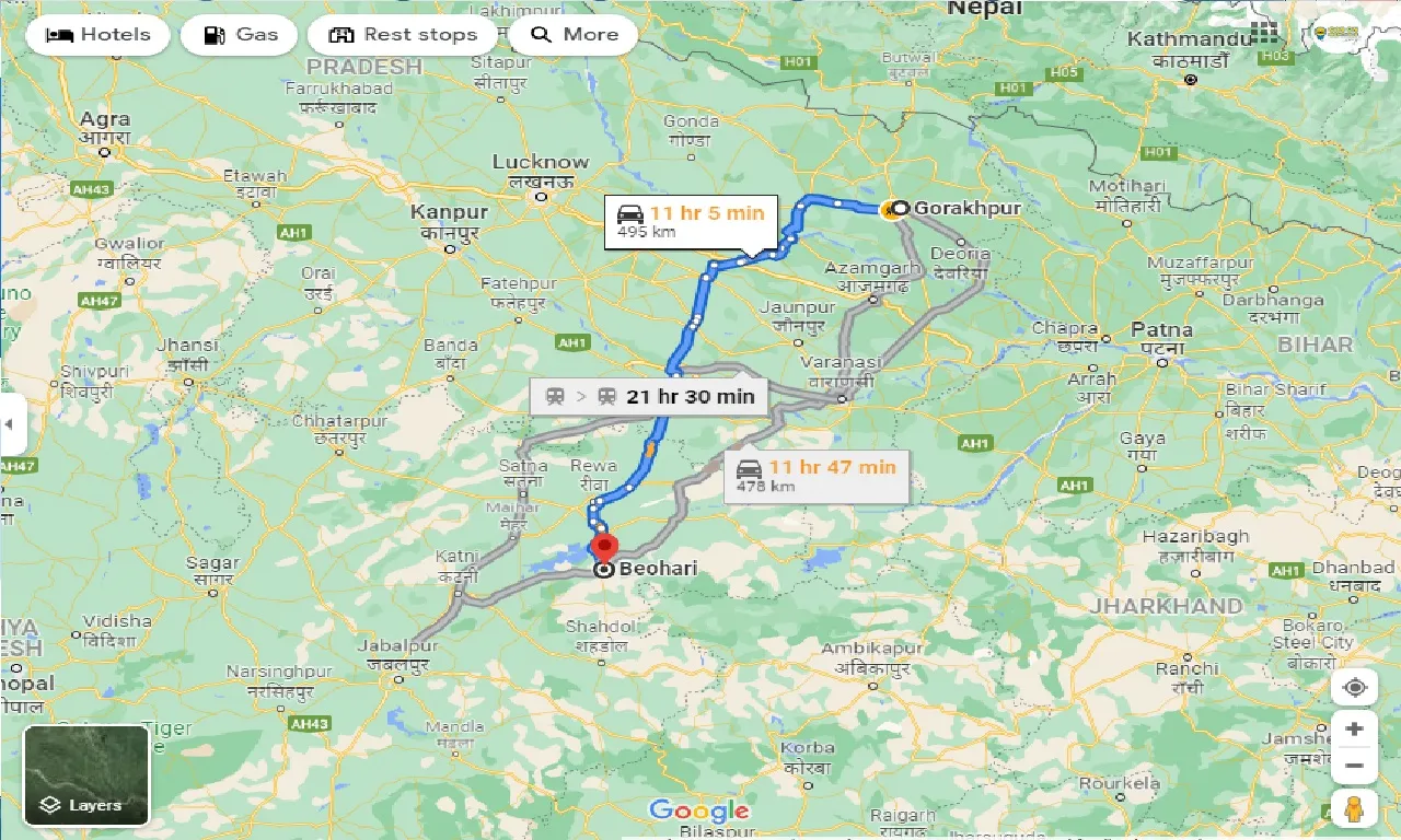 gorakhpur-to-beohari-taxi