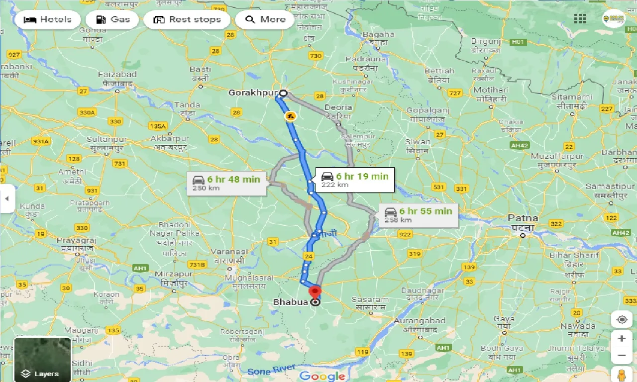 gorakhpur-to-bhabua-taxi