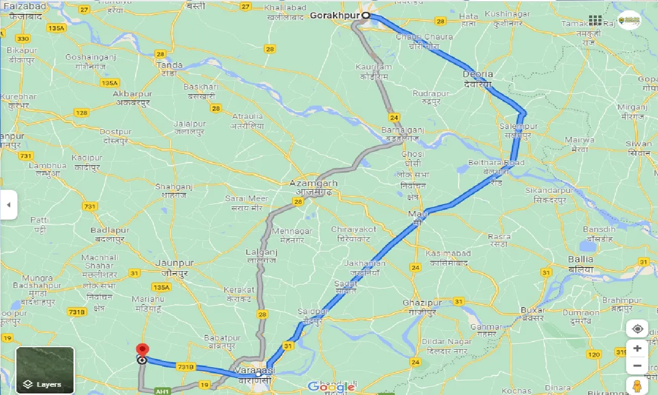 gorakhpur-to-bhadohi-nagar-palika-one-way