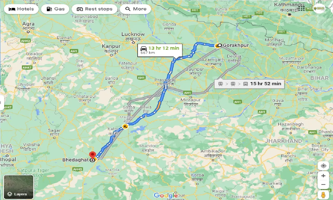 gorakhpur-to-bhedaghat-taxi