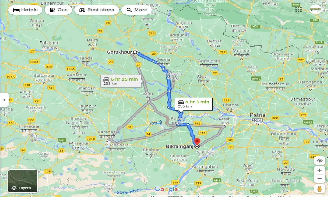 gorakhpur-to-bikramganj-taxi