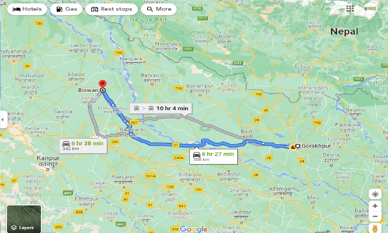 gorakhpur-to-biswan-taxi