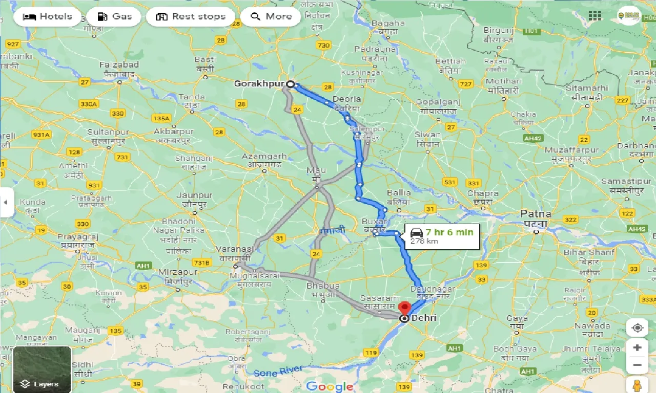 gorakhpur-to-dehri-taxi