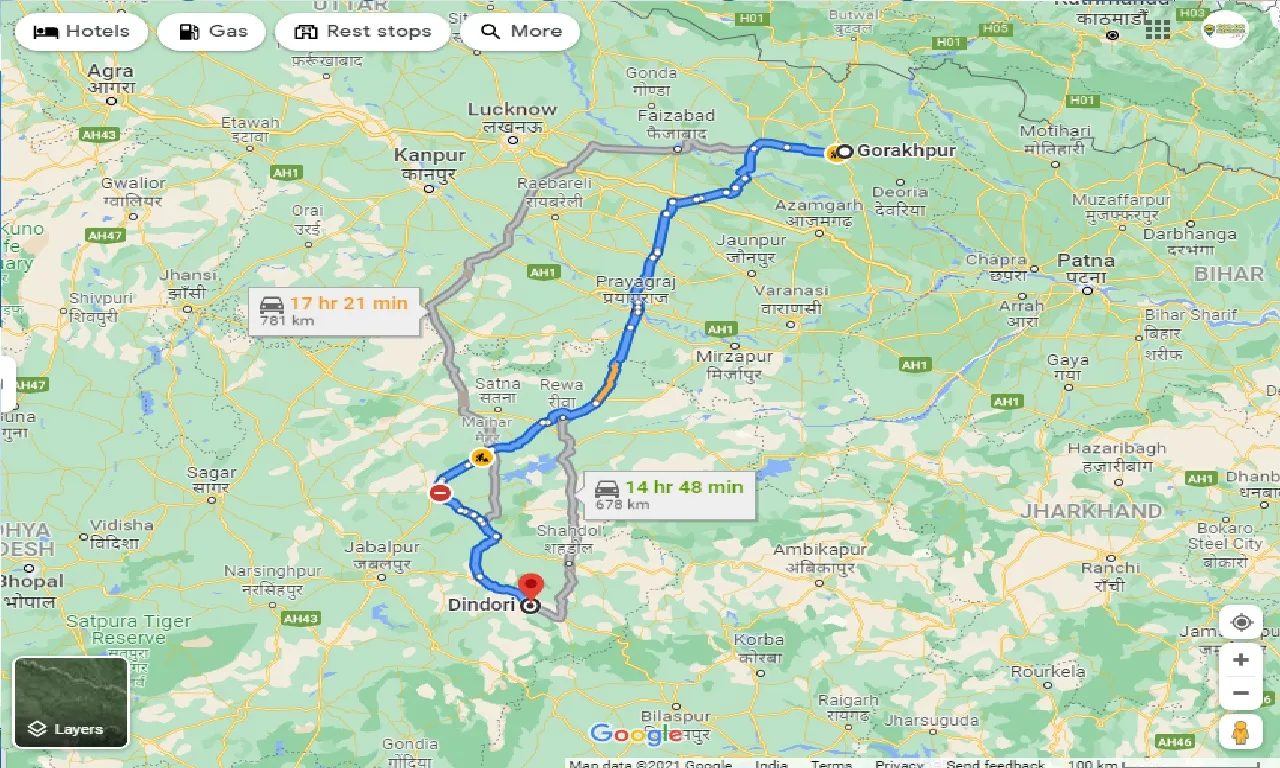 gorakhpur-to-dindori-taxi