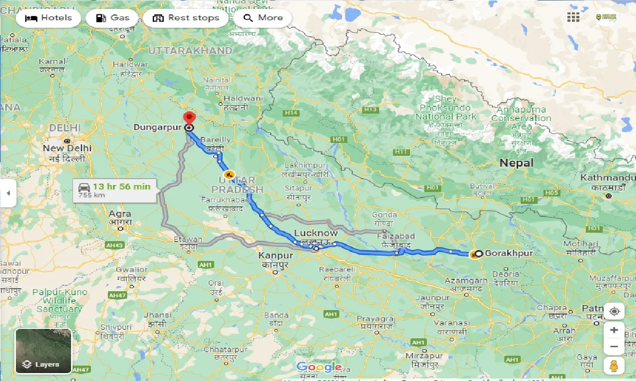 gorakhpur-to-dungarpur-one-way