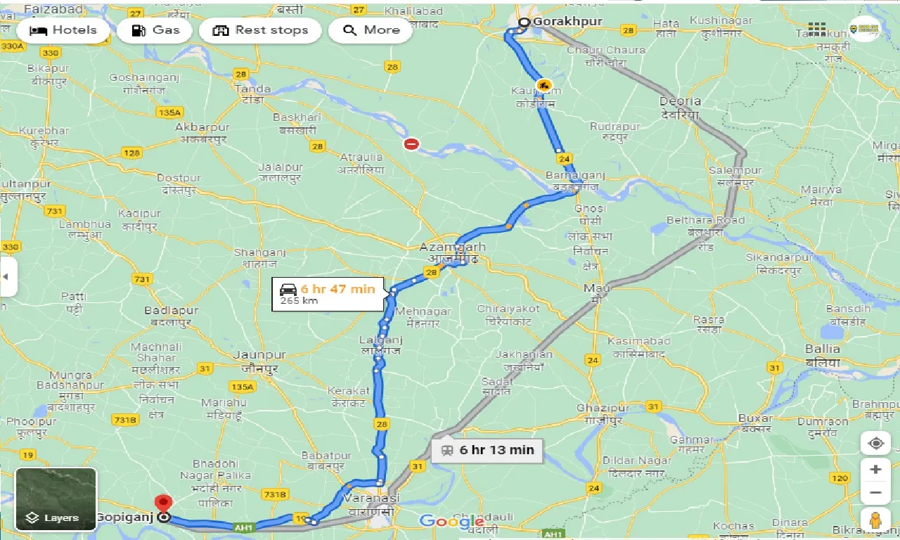 gorakhpur-to-gopiganj-taxi