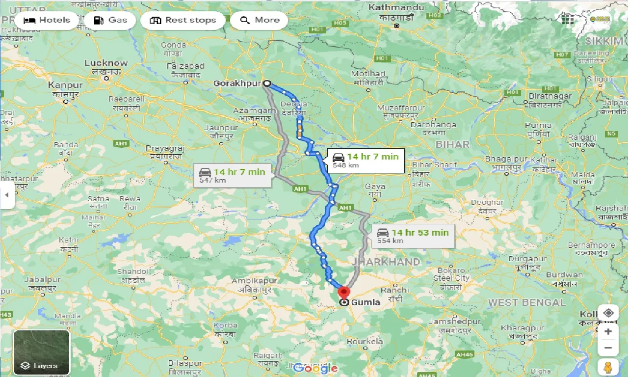 gorakhpur-to-gumla-taxi