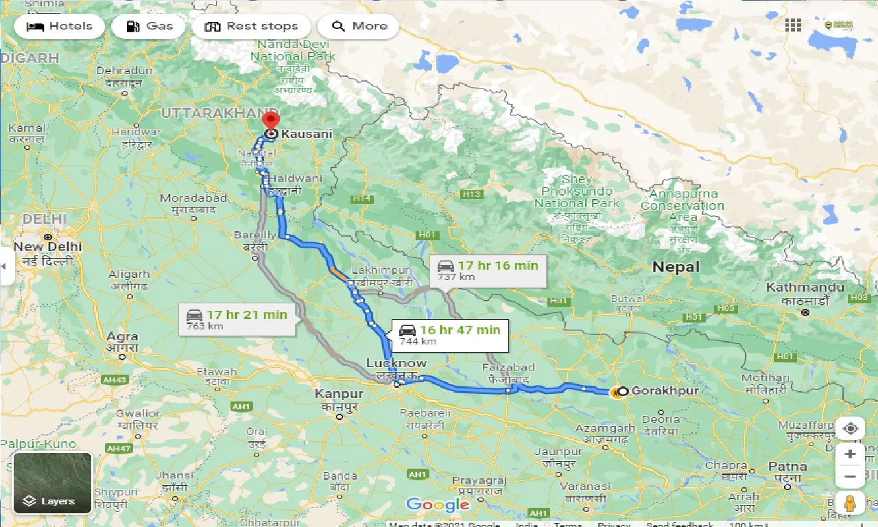 gorakhpur-to-kausani-taxi