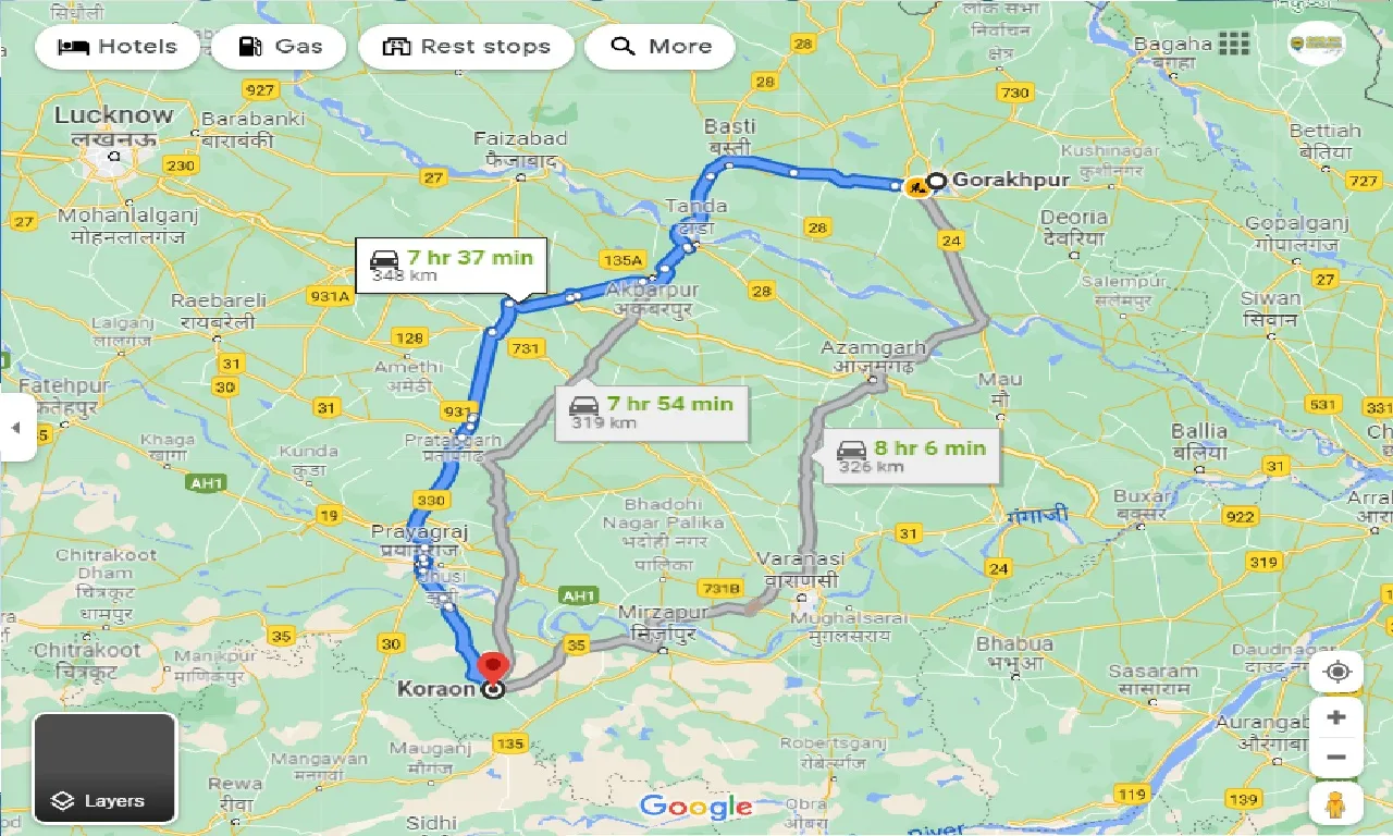 gorakhpur-to-koraon-taxi