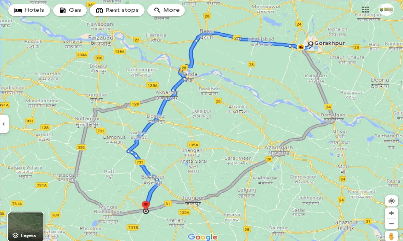 gorakhpur-to-machhali-shahar-taxi