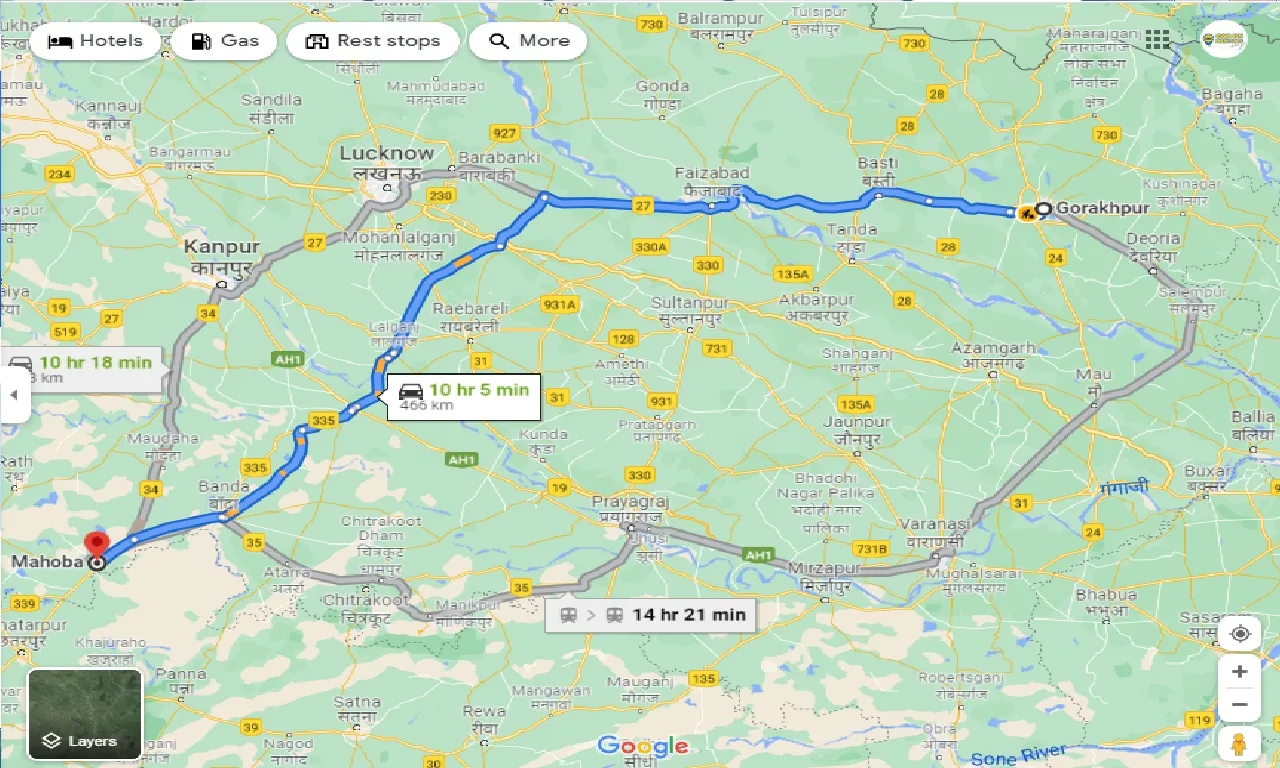 gorakhpur-to-mahoba-taxi