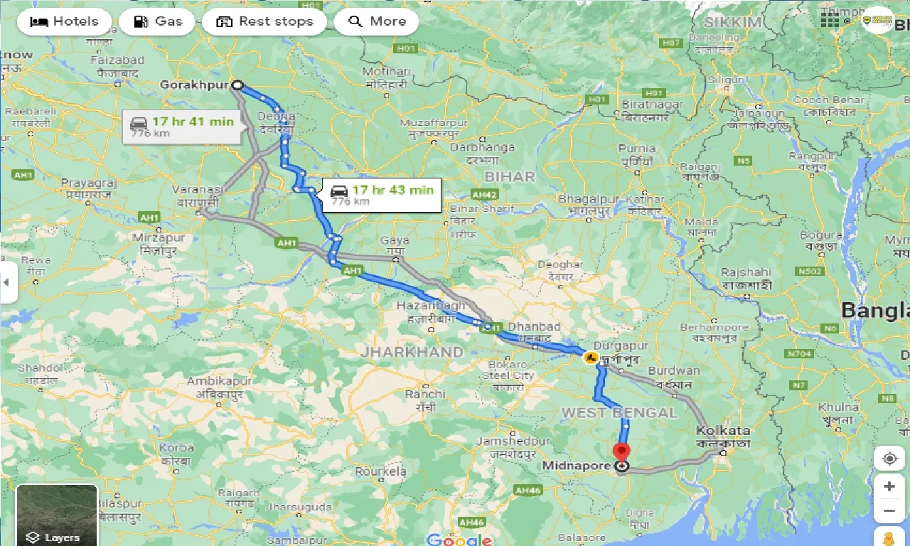 gorakhpur-to-midnapore-one-way