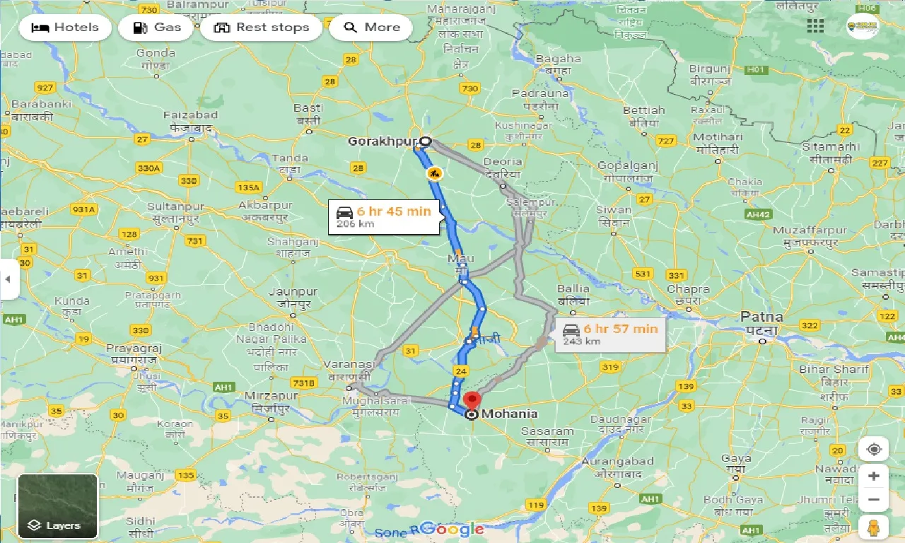 gorakhpur-to-mohania-taxi