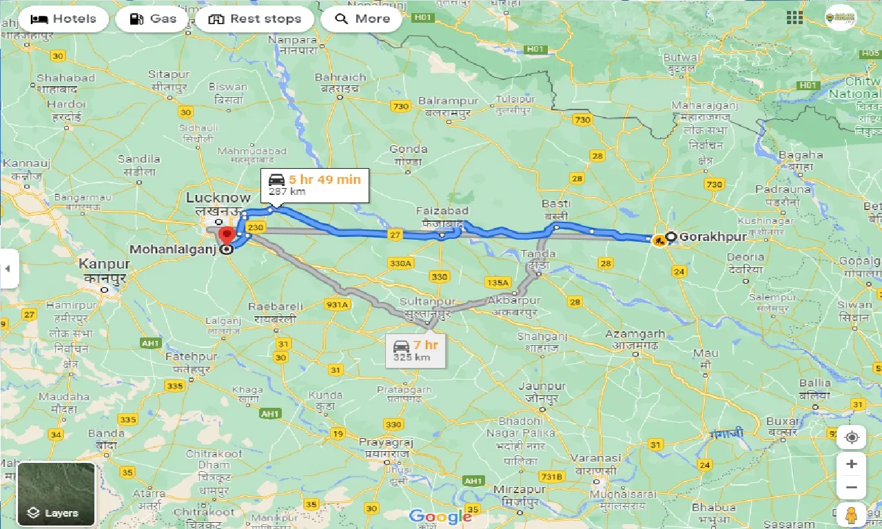 gorakhpur-to-mohanlalganj-taxi