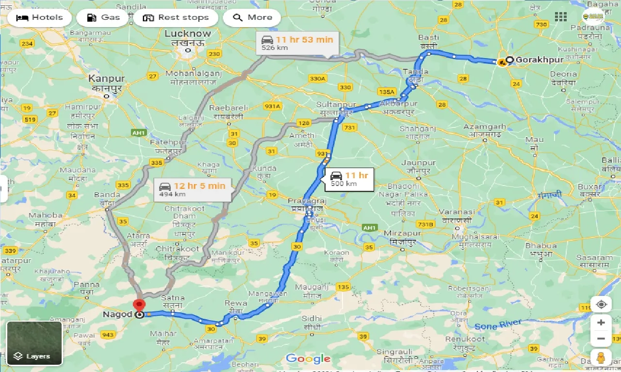 gorakhpur-to-nagod-taxi