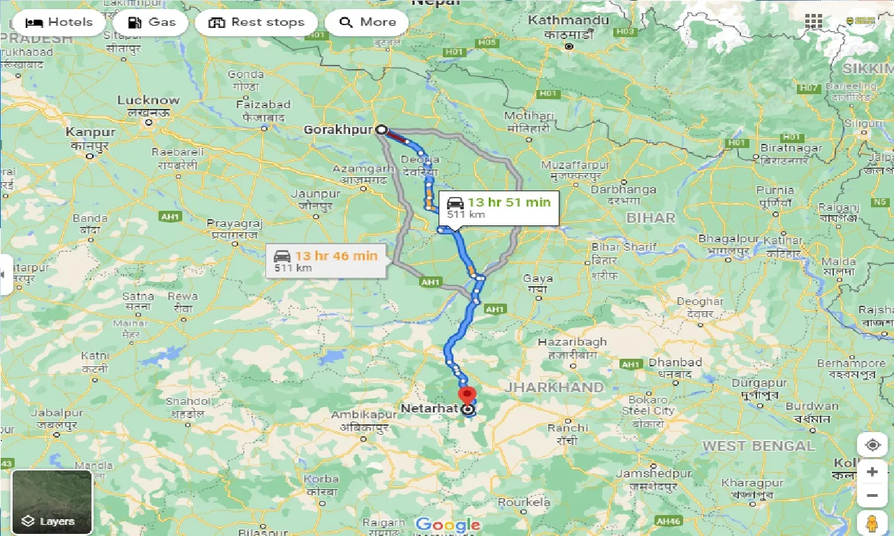 gorakhpur-to-netarhat-taxi