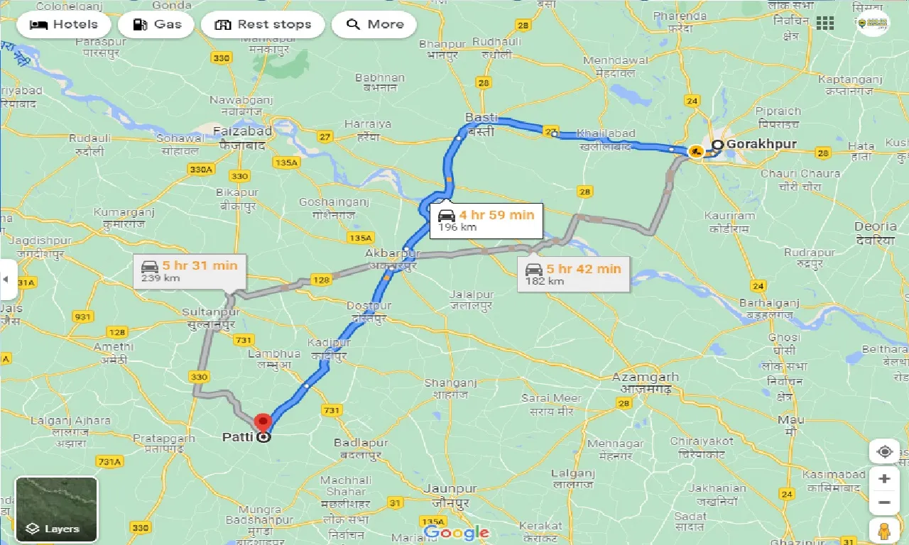 gorakhpur-to-patti-taxi