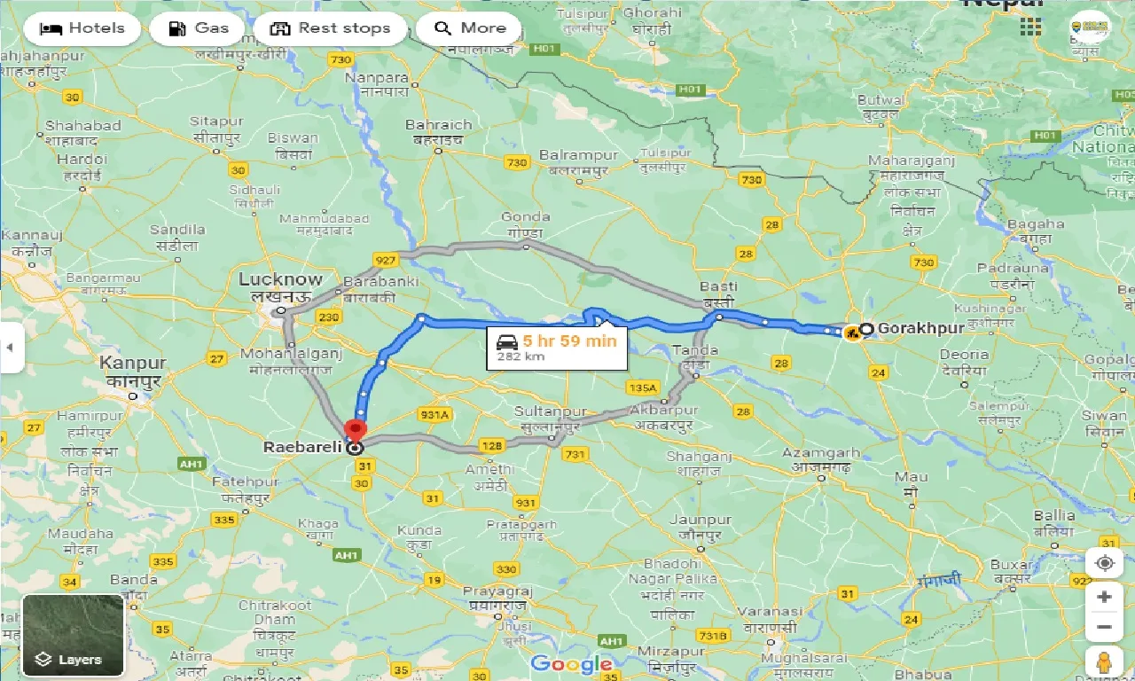 gorakhpur-to-raebareli-taxi