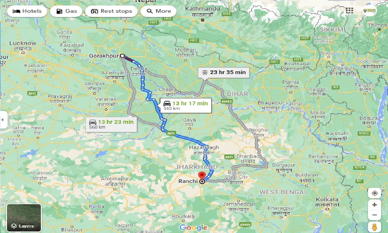 gorakhpur-to-ranchi-taxi