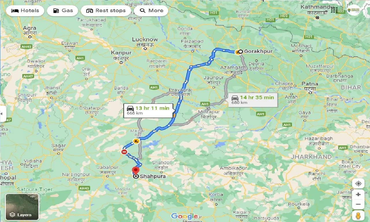 gorakhpur-to-shahpura-taxi