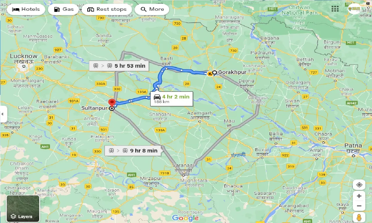 gorakhpur-to-sultanpur-taxi