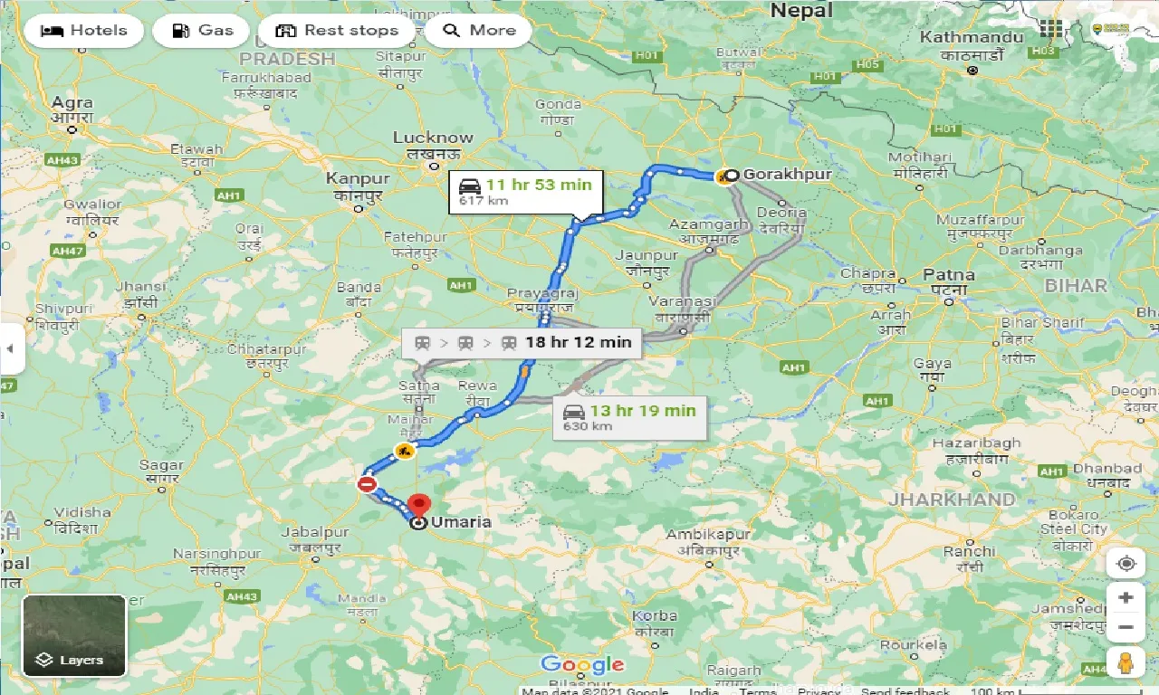 gorakhpur-to-umaria-taxi