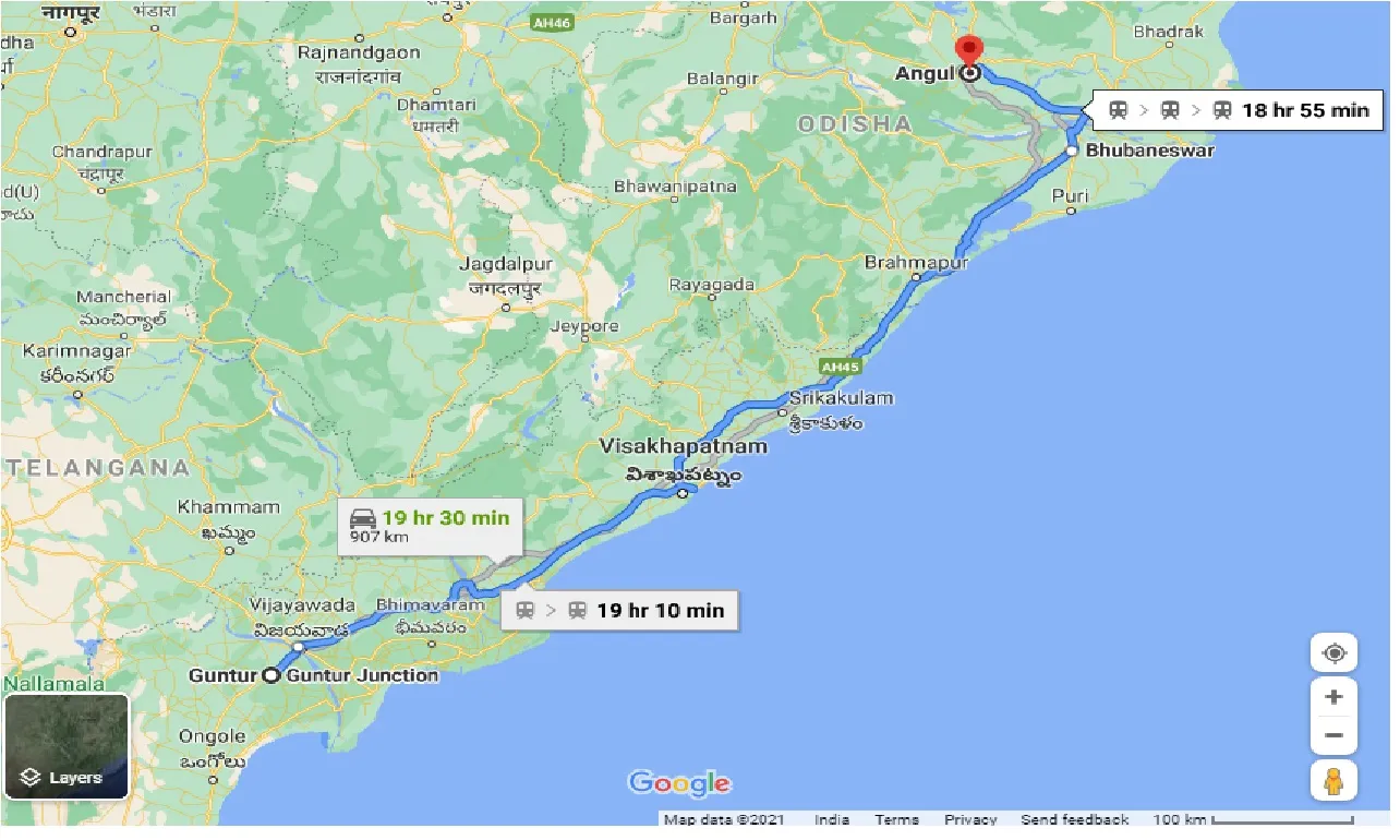 guntur-to-angul-taxi