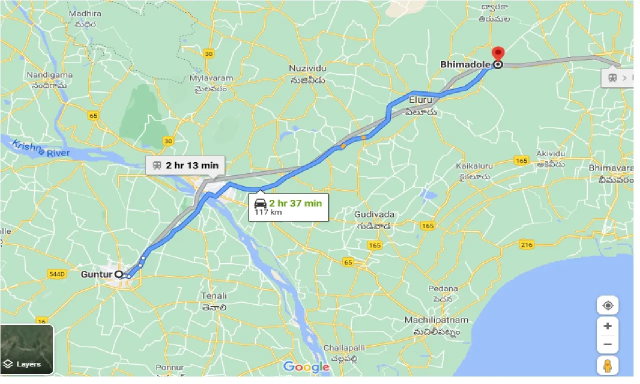 guntur-to-bhimadole-one-way