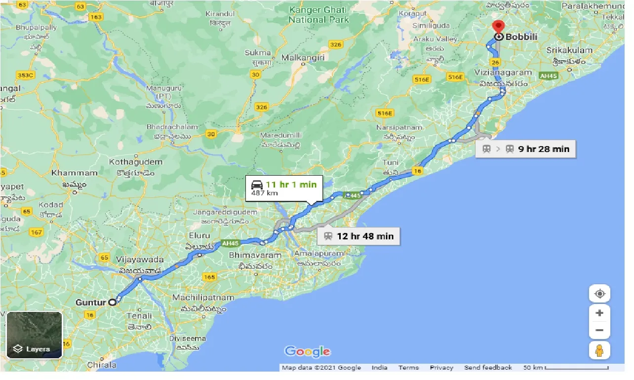 guntur-to-bobbili-taxi