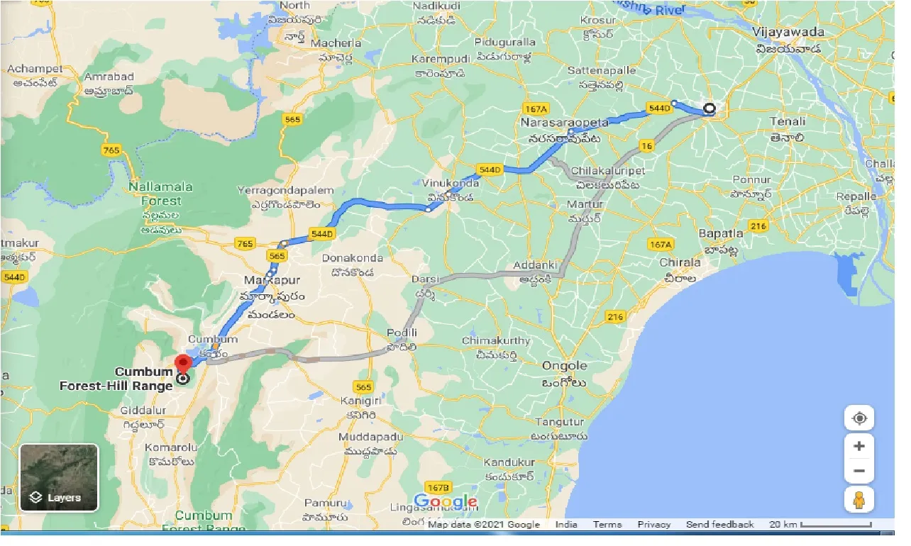 guntur-to-cumbum-forest-one-way