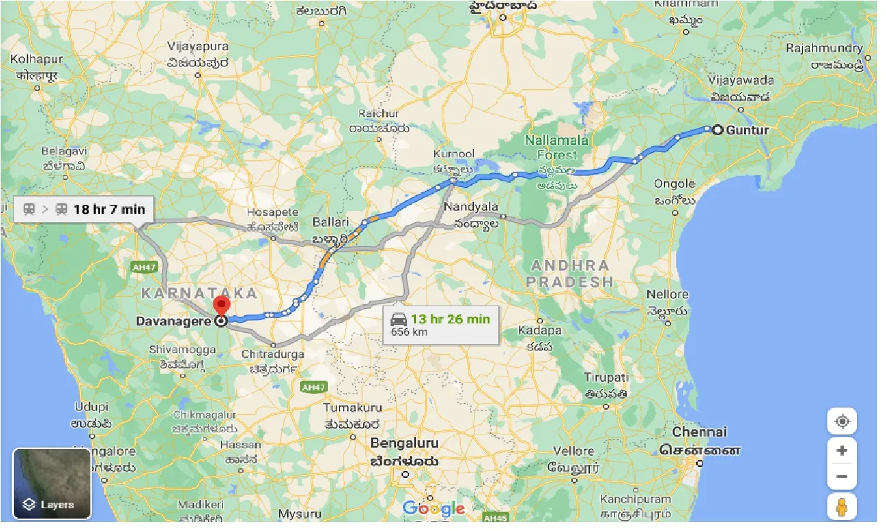 guntur-to-davanagere-taxi
