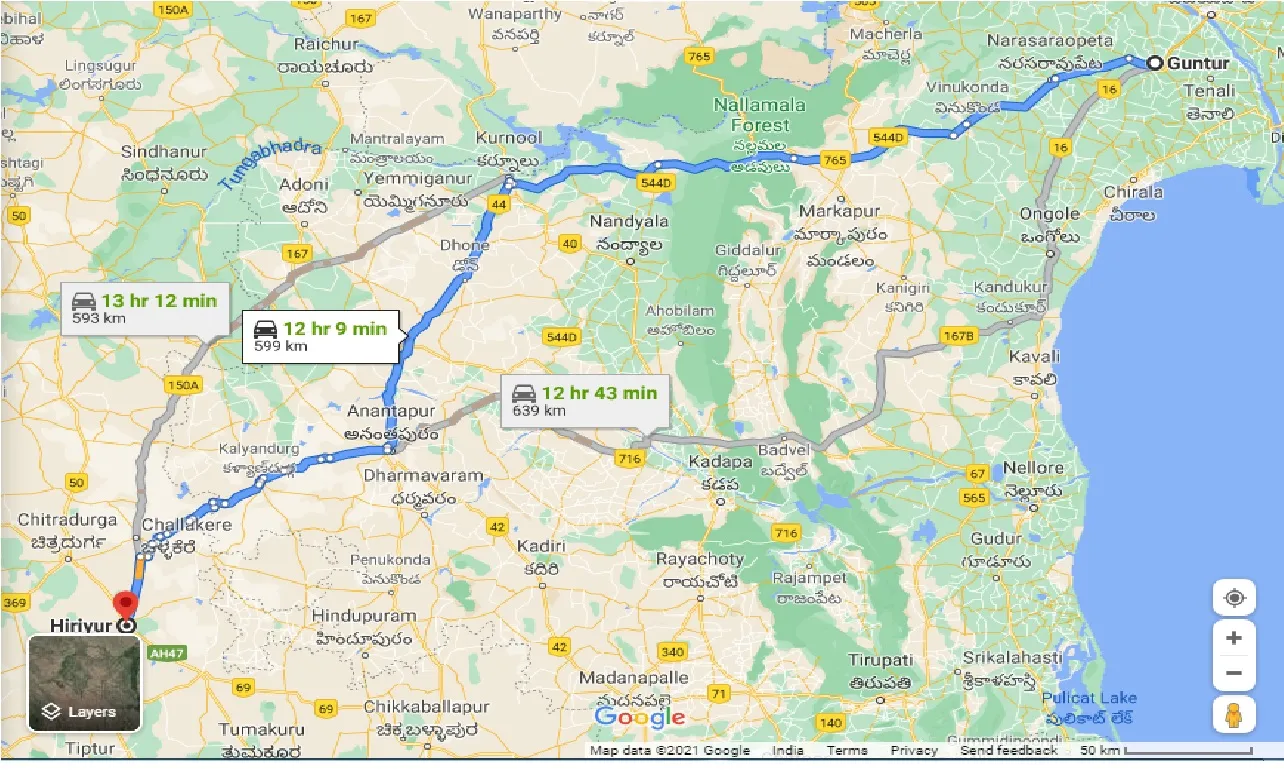 guntur-to-hiriyur-one-way