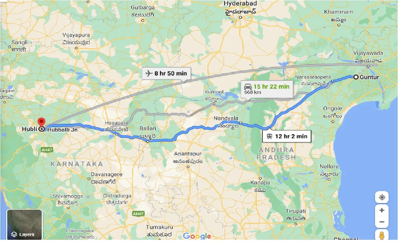 guntur-to-hubli-taxi
