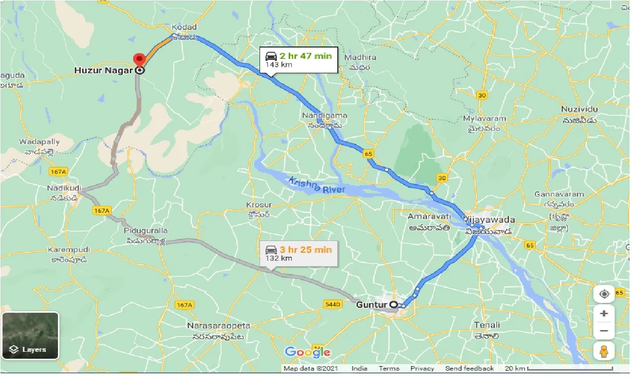 guntur-to-huzur-nagar-taxi